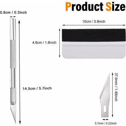 Car Accessories Squeegee Kit, With Felt Squeegee, Hobby Knife For Application Or Scraping With Cutter And V1188-MS-227-1416