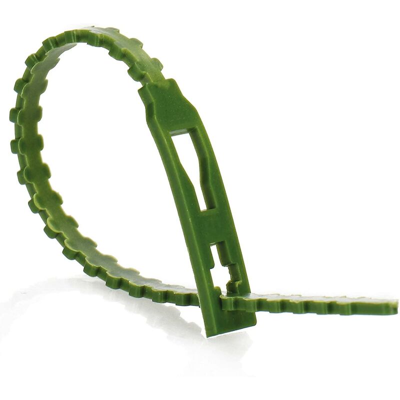 200X Green Plastic Plant Binder - Stabilize Plants - Plant Clips - Plant Stake Clip (13 Cm) V1188-MS-227-1417