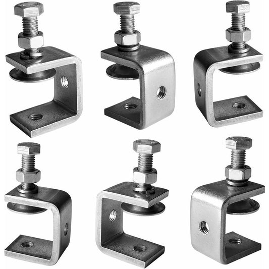 6 pcs Heavy Duty 304 Stainless Steel C-Clamps, For Clamps, Pliers And Turnbuckles, Woodworking Tools, Diy & V1188-MS-227-1423
