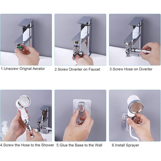Hand Shower Kit For Sink, Handheld Bathroom Faucet With 3 Spray Modes For Hair Washing, Bathroom, Laundry V1188-MS-227-1425