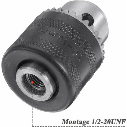 1.5-13Mm 6.35Mm Hex Shank Quick Change Drill Chuck Adapter, 1/2-20Unf Drill Chuck Converter With Chuck Key V1188-MS-227-1429