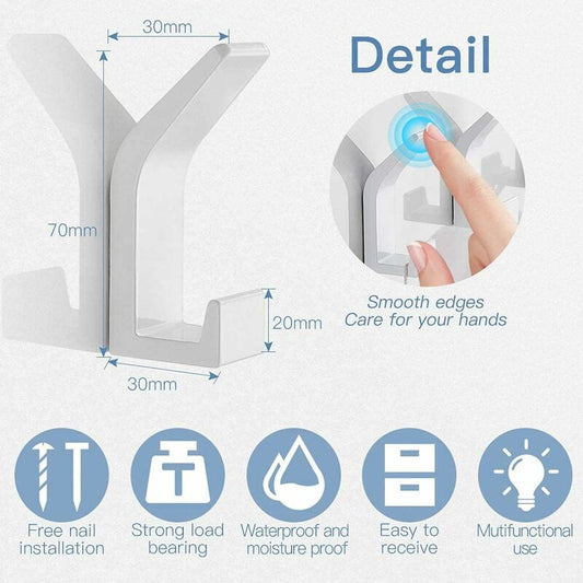 Self Adhesive Hooks Aluminum Wall Hook Waterproof Bathroom Towel And RObe Hooks For Kitchen Bathroom Closets V1188-MS-227-1431