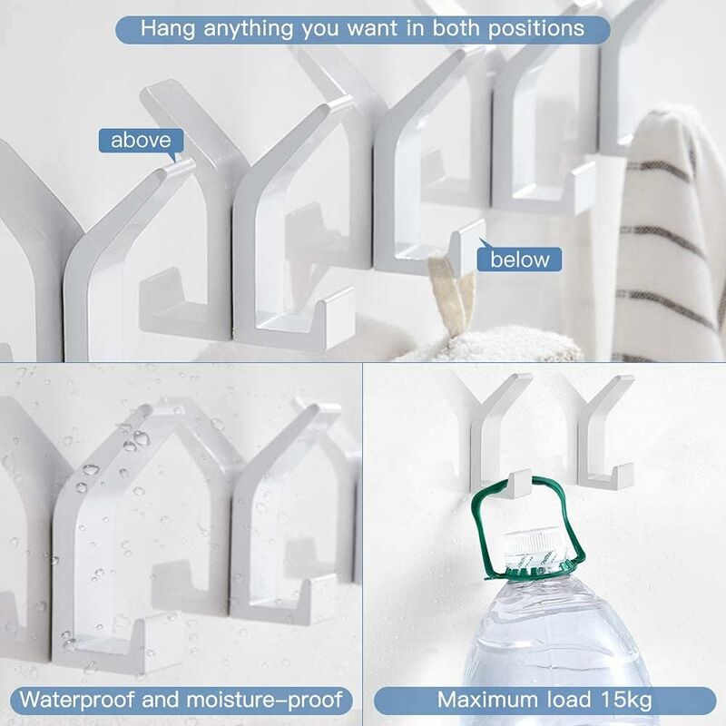 Self Adhesive Hooks Aluminum Wall Hook Waterproof Bathroom Towel And RObe Hooks For Kitchen Bathroom Closets V1188-MS-227-1431