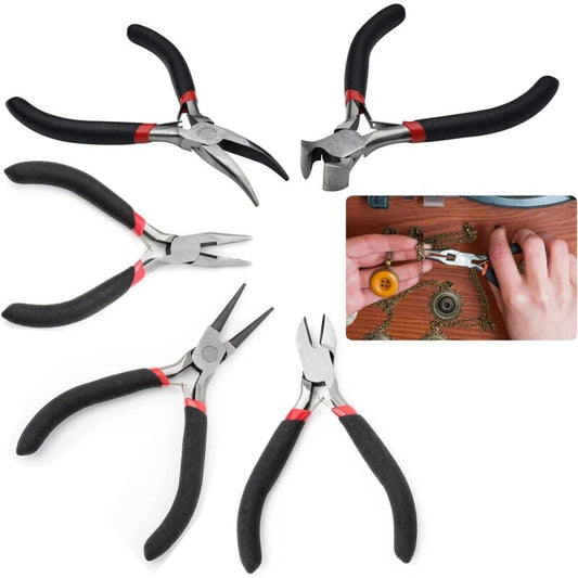 Inherited 5 pcs Beading Jewelry ROund Nose Pliers Diy Tool For Electrical And Carpentry Work, Diy Jewelry V1188-MS-227-1440