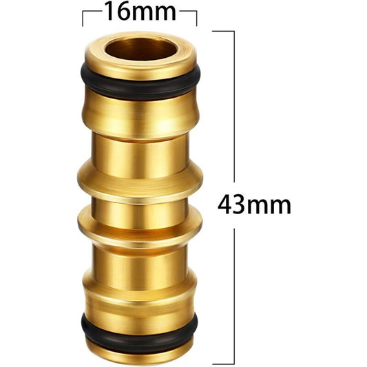 2 Pack Brass Garden Hose Connector For Garden Hose Tap (Double Male Brass Connector) V1188-MS-227-1443