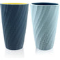 2 Pack Bathroom Tumblers Unbreakable Soft Durable Bathroom Cup Toothbrush Holder (Light Blue & DArk Blue) V1188-MS-227-1464
