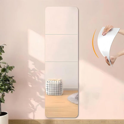 4 Pieces Mirror Sticker, 20 X 20 Cm Acrylic Adhesive Mirror Door, Square Wall Sticky Mirror Flexible V1188-MS-227-1471