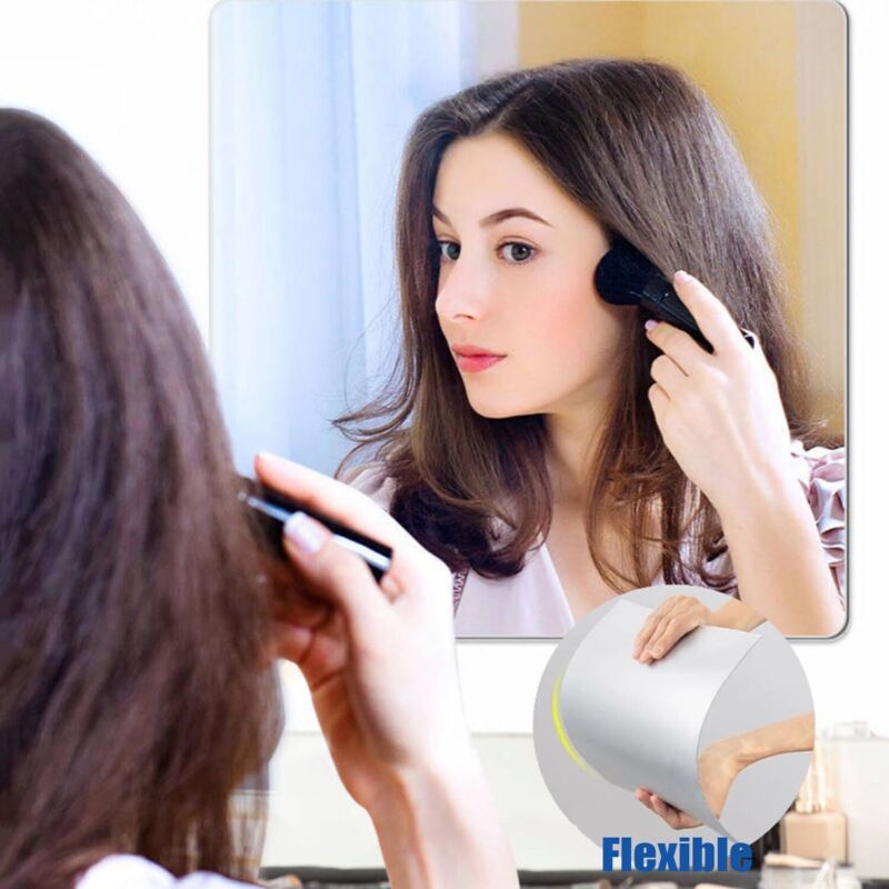 4 Pieces Mirror Sticker, 20 X 20 Cm Acrylic Adhesive Mirror Door, Square Wall Sticky Mirror Flexible V1188-MS-227-1471