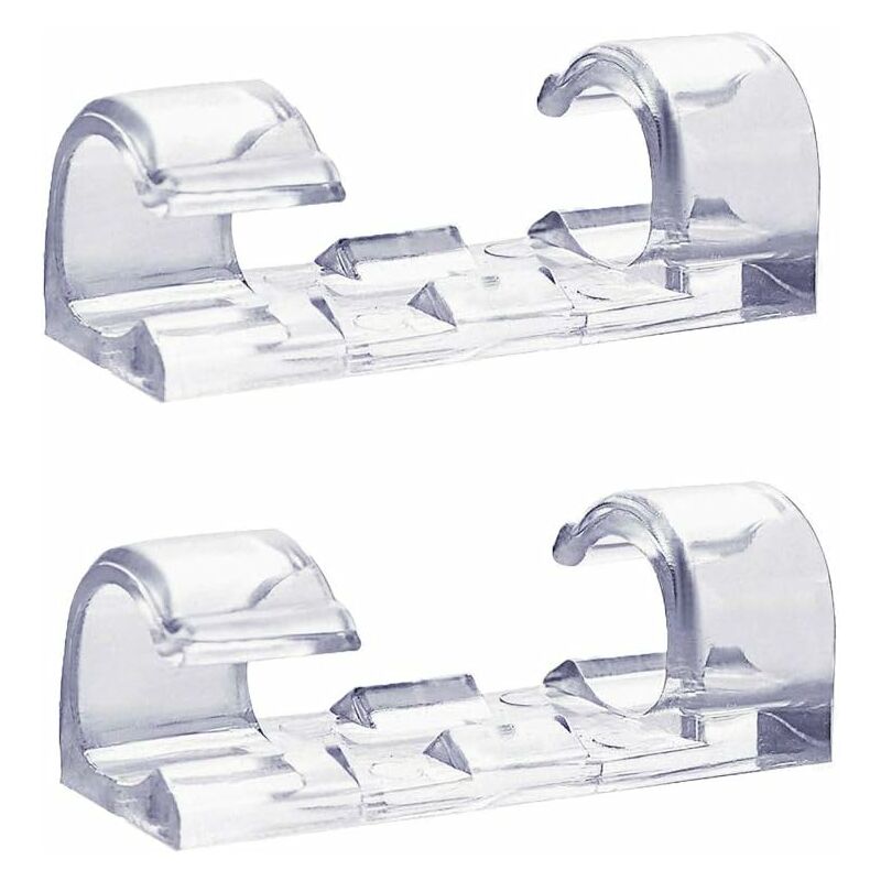 60 Pack Clear Cable Clips, Strong Self-Adhesive Cable Holder, Durable Plastic Cord Management Organizer V1188-MS-227-1485