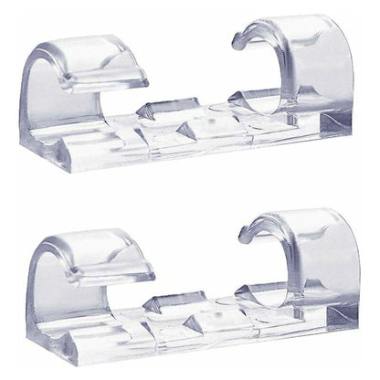 60 Pack Clear Cable Clips, Strong Self-Adhesive Cable Holder, Durable Plastic Cord Management Organizer V1188-MS-227-1485