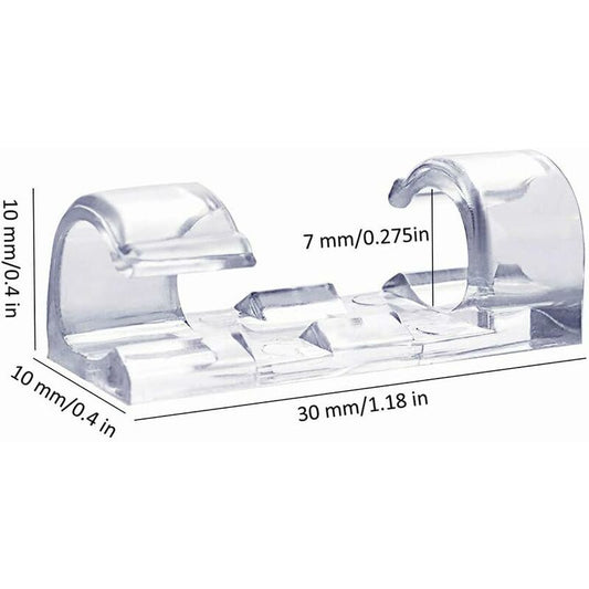 60 Pack Clear Cable Clips, Strong Self-Adhesive Cable Holder, Durable Plastic Cord Management Organizer V1188-MS-227-1485