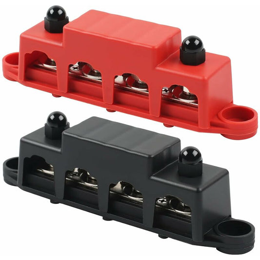 12V,48V Dc,250A Busbar Distribution Block,With 4 M8 Clamp Bolts,Grounding Current For Car Rv Boat Yacht (Red V1188-MS-227-1487