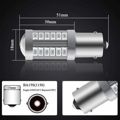 4 X 1156Ba15S LED Bulb Red Super Bright 6000K 5630 33 Smd Backup Light Parking Reverse Position Rear Fog V1188-MS-227-1488