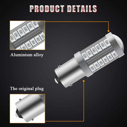4 X 1156Ba15S LED Bulb Red Super Bright 6000K 5630 33 Smd Backup Light Parking Reverse Position Rear Fog V1188-MS-227-1488