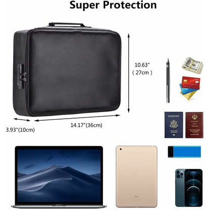 Fireproof Document Bag With Lock - Waterproof Storage Bag For Home, Office, Travel V1188-MS-227-1497