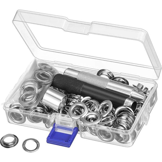 Grommet Kit Tools 10Mm Metal Eyelets Sets 100 Set Grommets Eyelets Kit For Canvas Tarpaulin Tent Repair V1188-MS-227-1500