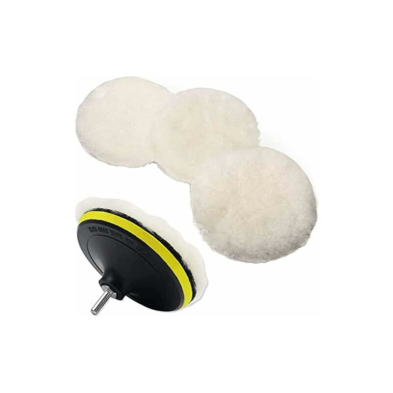 4 pcs 6 Inch Wool Polishing Pad Polishing Wheel For Bit Buffer Accessories With M14 Bit Adapter V1188-MS-227-1507