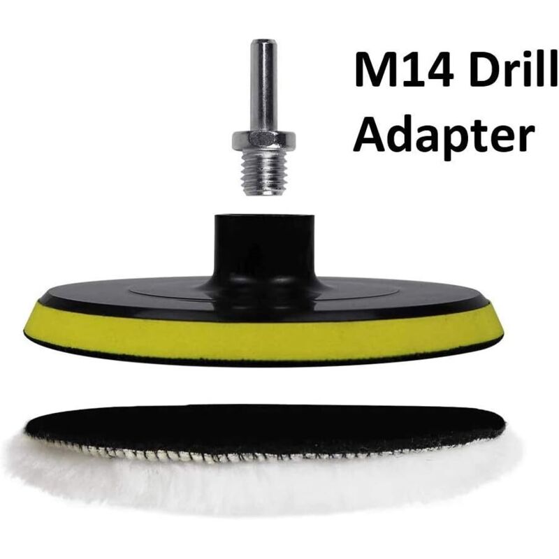4 pcs 6 Inch Wool Polishing Pad Polishing Wheel For Bit Buffer Accessories With M14 Bit Adapter V1188-MS-227-1507
