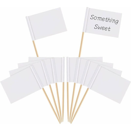 Toothpick Flags Empty White Cheese Markers Labels White For Party Cake Cheeseplate Food Appetizers(100 pcs) V1188-MS-227-1514