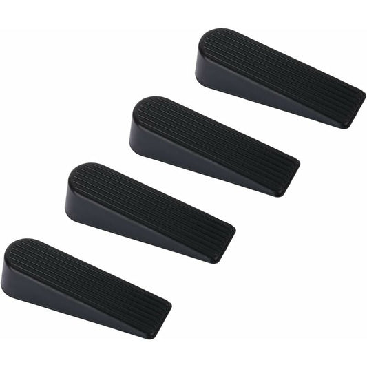 Door Wedge, 4 Pack Rubber Door Stopper Upgrade Door Stop, 100% Silicone, Non-Toxic, No Odor, Black V1188-MS-227-1516