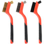 3 pcs Wire Brushes Set Stainless Steel Brass Carbon Nylon Scrub Brushes For Cleaning Welding Slag Stripping V1188-MS-227-1520