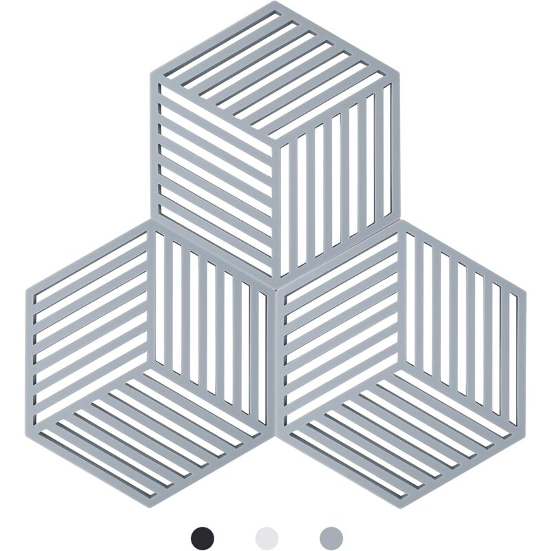 Kitchen Pot Coaster Tapis De Protection En Silicone Teffa (Gris, Raya Hexagonal: 160X138X8Mm) V1188-MS-227-1521