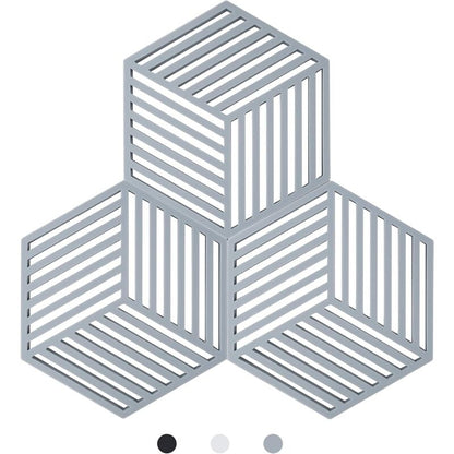 Kitchen Pot Coaster Tapis De Protection En Silicone Teffa (Gris, Raya Hexagonal: 160X138X8Mm) V1188-MS-227-1521