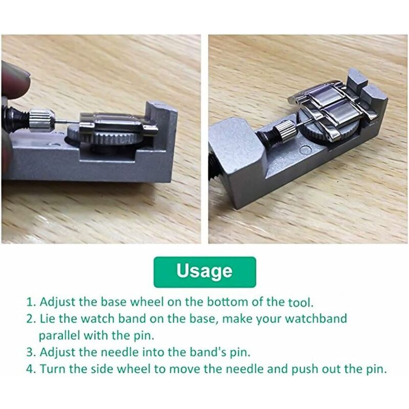 Adjustable Watch Pin Punch Tool, Watchmaker Watch Band Tool Link Pin Remover Repair Kit With 3 Extra Pins V1188-MS-227-1522