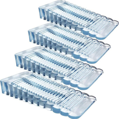 4 pcs Transparent Door Wedge Soft Rubber Non-Slip Block Adjustable Height Door Stopper For Tile, Floor, V1188-MS-227-1524