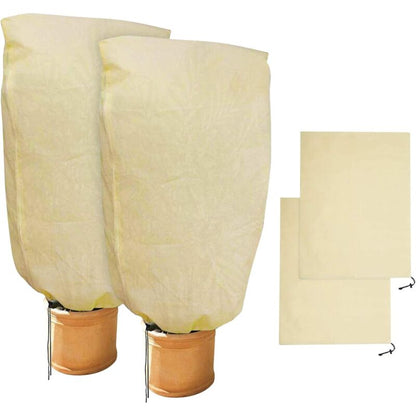 2 Pieces Plant Winter Protection Bags Winter Protection For Potted Plants, Beige, Solid, 100 X 80 Cm V1188-MS-227-1526