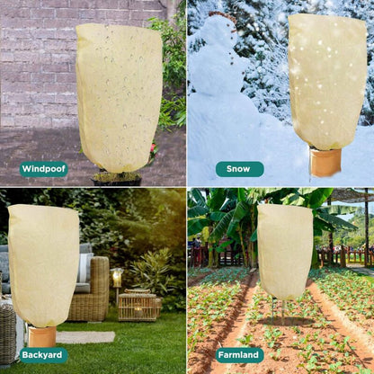 2 Pieces Plant Winter Protection Bags Winter Protection For Potted Plants, Beige, Solid, 100 X 80 Cm V1188-MS-227-1526