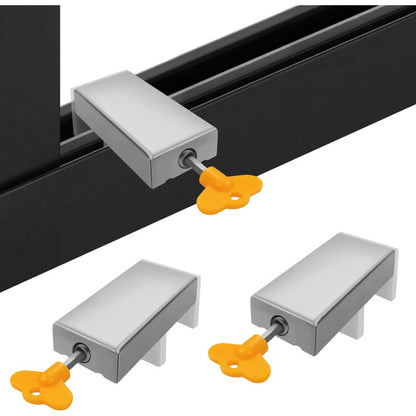 2 pcs With Key Aluminum Alloy Door Frame Security Lock Adjustable Sliding Double Window Locks Steel Safety V1188-MS-227-1528