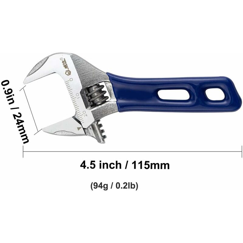 Adjustable Wrench, Wide Opening Adjustable Wrench With Short Handle, Pipe Pliers, Adjustable Wrench (4") V1188-MS-227-1531