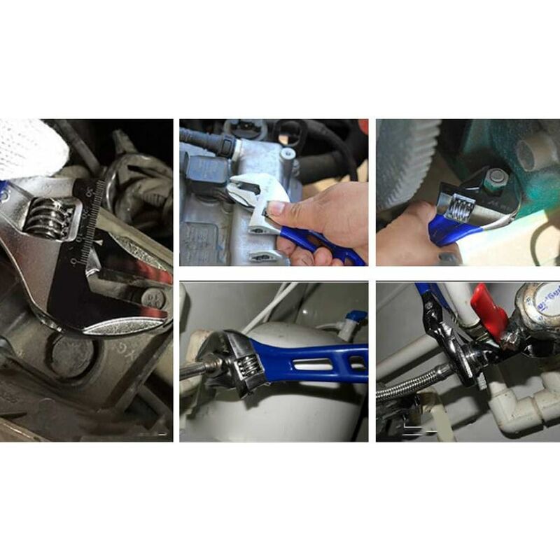 Adjustable Wrench, Wide Opening Adjustable Wrench With Short Handle, Pipe Pliers, Adjustable Wrench (4") V1188-MS-227-1531