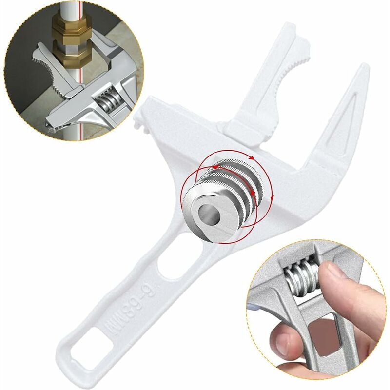 Adjustable Wrench, Aluminum Large Opening Adjustable Wrench, 6-68Mm Bathroom Wrench, Adjustable Wrenches For V1188-MS-227-1532