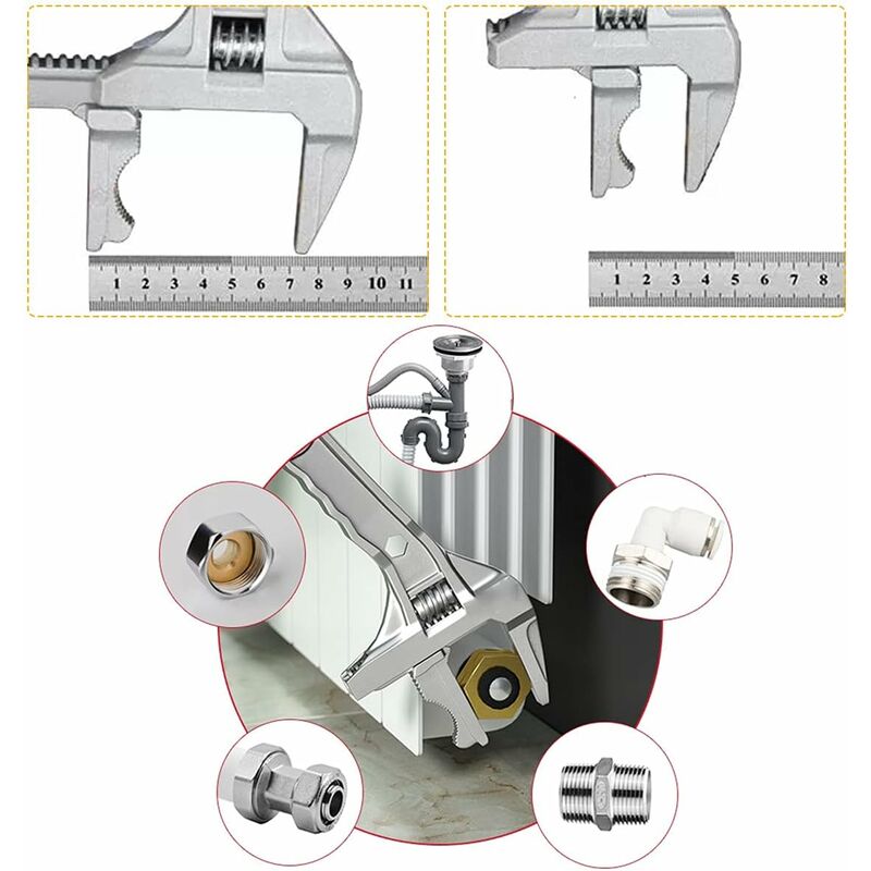 Adjustable Wrench, Aluminum Large Opening Adjustable Wrench, 6-68Mm Bathroom Wrench, Adjustable Wrenches For V1188-MS-227-1532