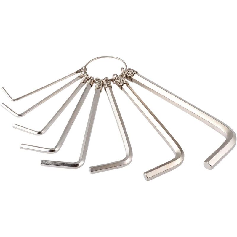 8 pcs Practical Metric Hex Allen Key Wrench Set For Repair 1.5/2/2.5/3/3.5/4/5/6Mm (Silver) V1188-MS-227-1536