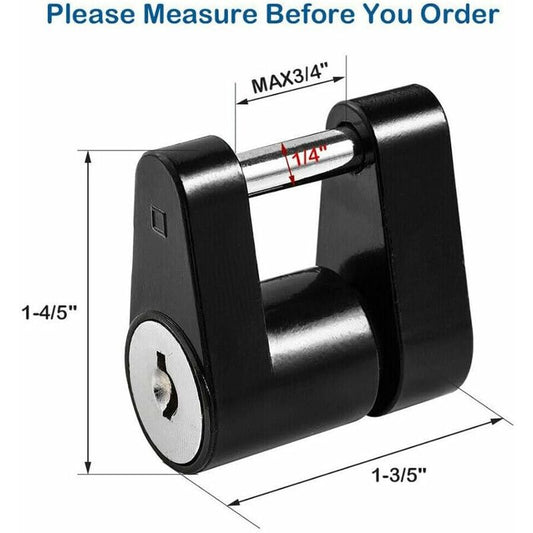 Caravan Security Locks For Safe And Durable Theft Protection, Unisex Metal Locksmith Tools, Trailer Lock, V1188-MS-227-1540