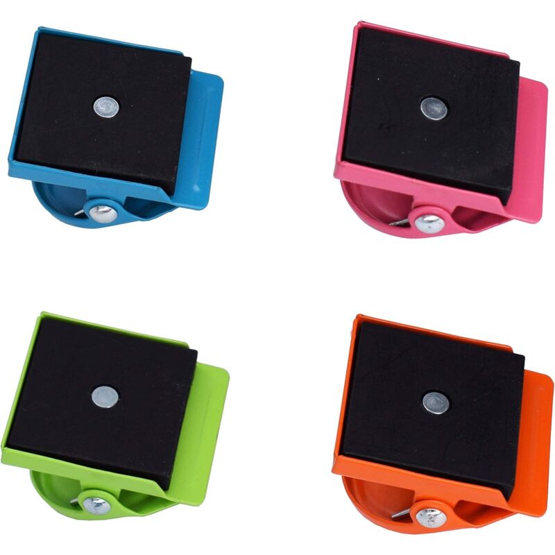 16 pcs Multi Color Metal Magnetic Clips, Fridge Whiteboard Wall Memo Note Magnetic Clip V1188-MS-227-1541