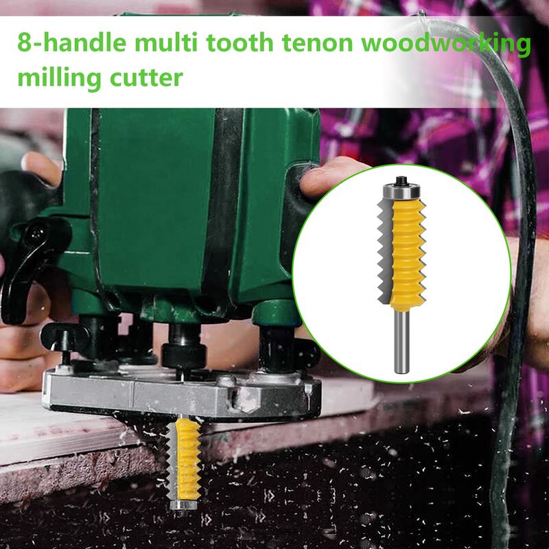 Multi-Tooth Woodworking Tool, 8Mm Carbide Wood ROuter Bit, Multi-Tooth ROuter Cutter, Woodworking Tools V1188-MS-227-1542