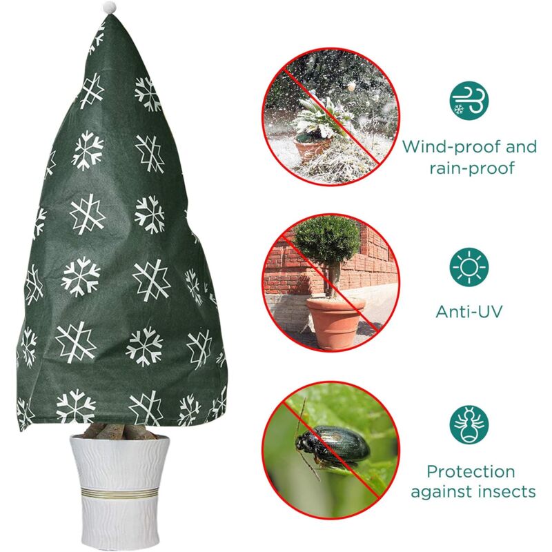 2 Piece Plant Winter Protection Bag Winter Protection For Potted Plants, Beige, Solid, 110X80 Cm V1188-MS-227-1545