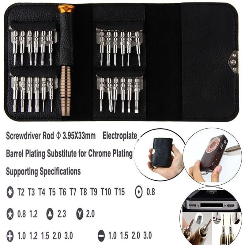 25 pcs Screwdriver Set Portable Precision Screwdriver Repair Tools Kit For Iphone, Computer, Toys, Glasses, V1188-MS-227-1546