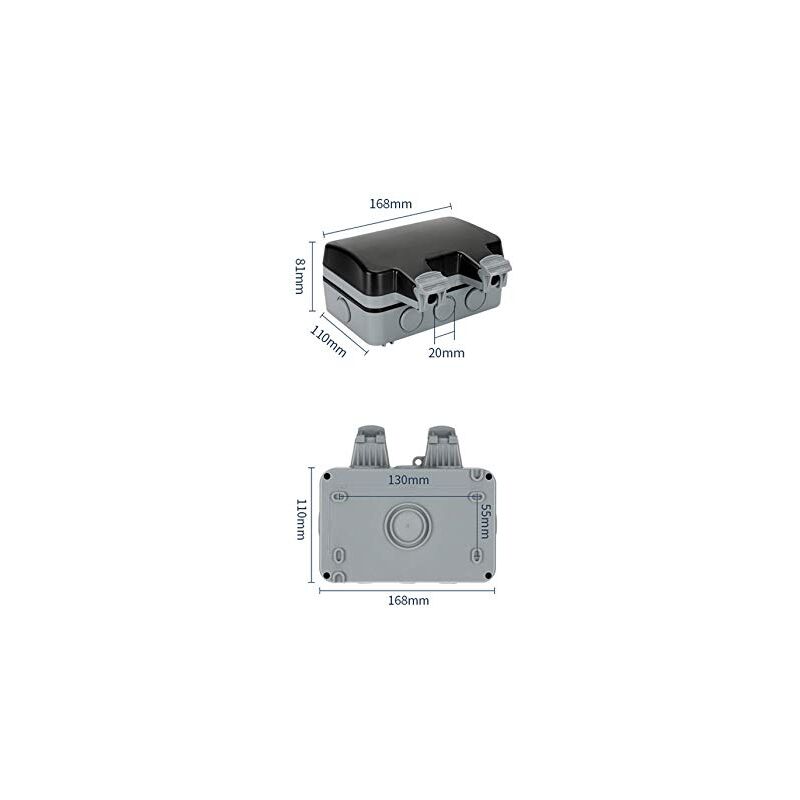 Outdoor Double Wall Socket With Usb Waterproof Heavy Duty Electrical Outlet With Wall Box (Double) V1188-MS-227-1552