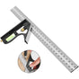 Combination Square, 12'/300Mm Stainless Steel Square Carpentry Tools, 45/90 Degree Ruler With Spirit Level. V1188-MS-227-1553