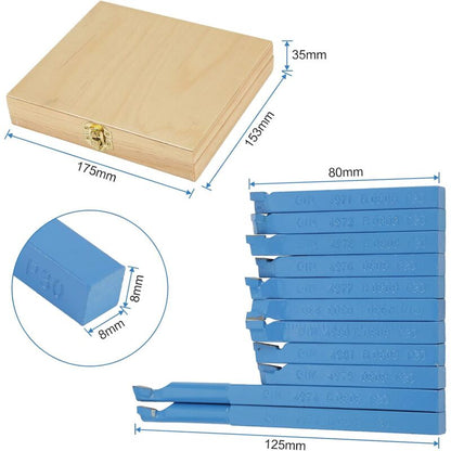 Universal Lathe Tools Milling Cutting Turning Tool Set, 11 pcs Carbide Tipped Cutting Tool Set, High V1188-MS-227-1557