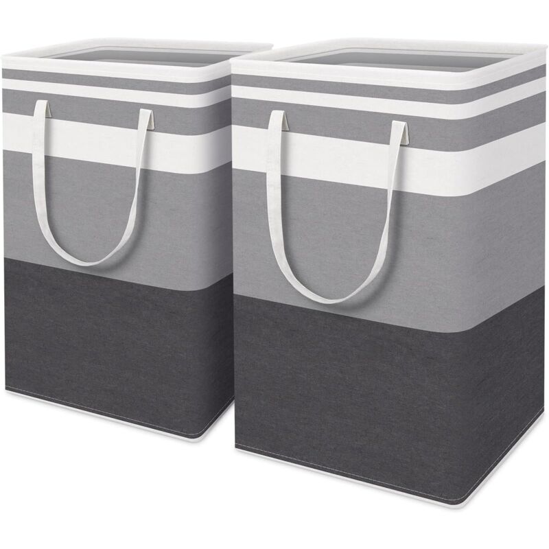 2 Pack Large Foldable Laundry Basket With Easy Carry Handles, Waterproof And Extended Handles For Storing And V1188-MS-227-1560