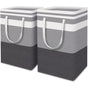 2 Pack Large Foldable Laundry Basket With Easy Carry Handles, Waterproof And Extended Handles For Storing And V1188-MS-227-1560