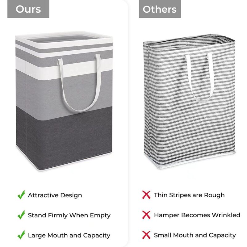 2 Pack Large Foldable Laundry Basket With Easy Carry Handles, Waterproof And Extended Handles For Storing And V1188-MS-227-1560