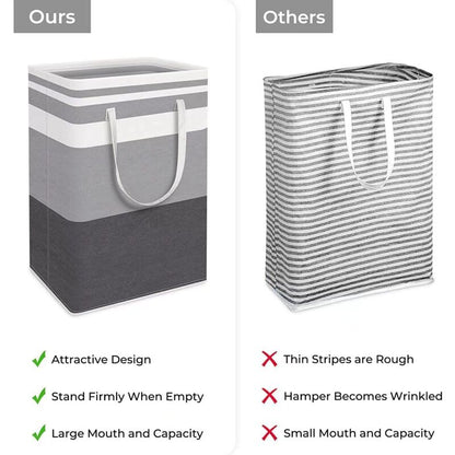 2 Pack Large Foldable Laundry Basket With Easy Carry Handles, Waterproof And Extended Handles For Storing And V1188-MS-227-1560