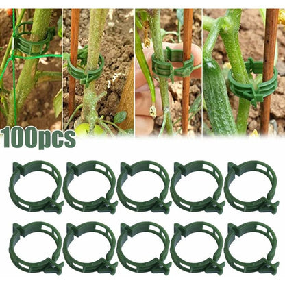 100 pcs Plant Support Clips Tomato Clips Ties Twine Vine Trellis Cages Climbing Plants Vegetables 2.5Cm V1188-MS-227-1561